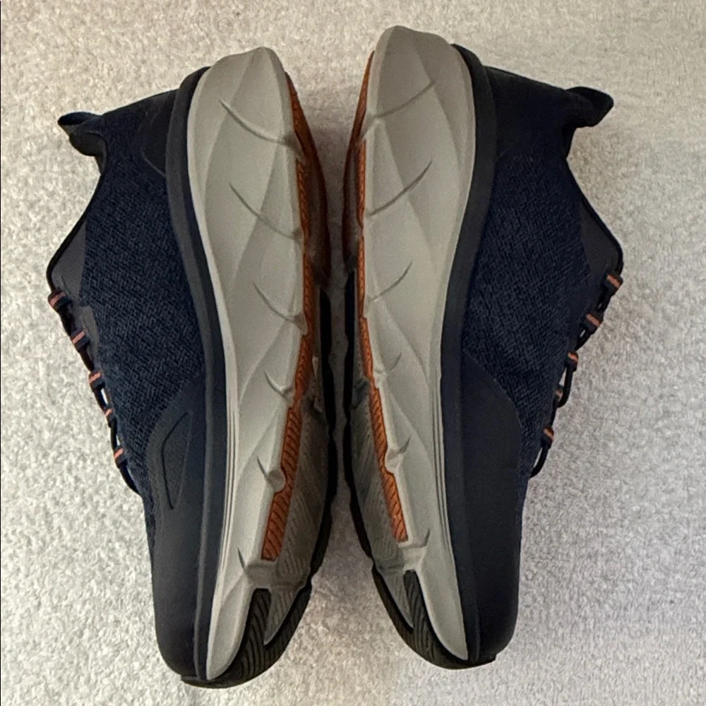 Skechers D'LUX Walker 2.0 Slip-On Sneakers SN232179 Wide Width Navy/Grey/Orange - Picture 8 of 12
